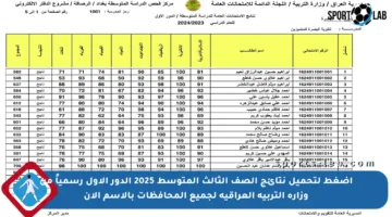 اضغط لتحميل نتائج الصف الثالث المتوسط 2025 الدور الأول رسمياً من وزارة التربية العراقية لجميع المحافظات بالاسم الآن